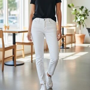 AG Adriano Goldschmied White The Prima Mid Rise Cigarette Jeans